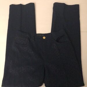 Roccobarocco Italian Jeans Size 28 Black Brocade